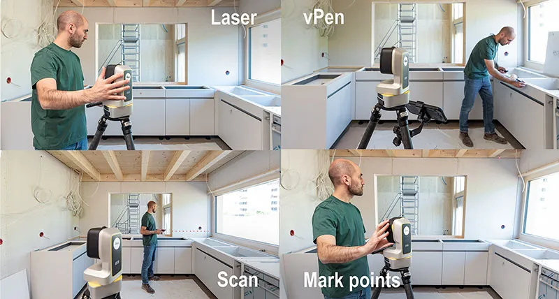 Leica iCON iCS50 — Prepared for every measurement situation — laser, vPen and line scan modes cover every templating application.
